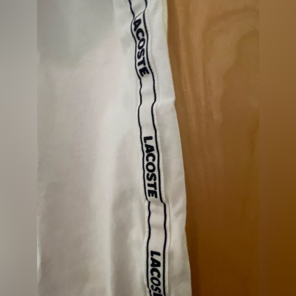 Lacoste White Short Sleeve Regular Fit Side Logo T Shirt - Picture 8 of 16